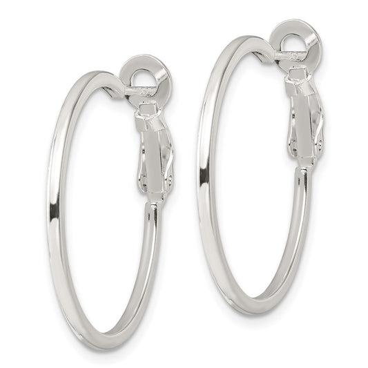 Sterling Silver Polished 1.75mm Square Tube Round Hoop Earrings