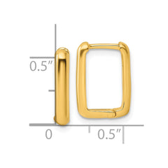Yellow Gold-plated Sterling Silver Polished Rectangle Hoop Earrings
