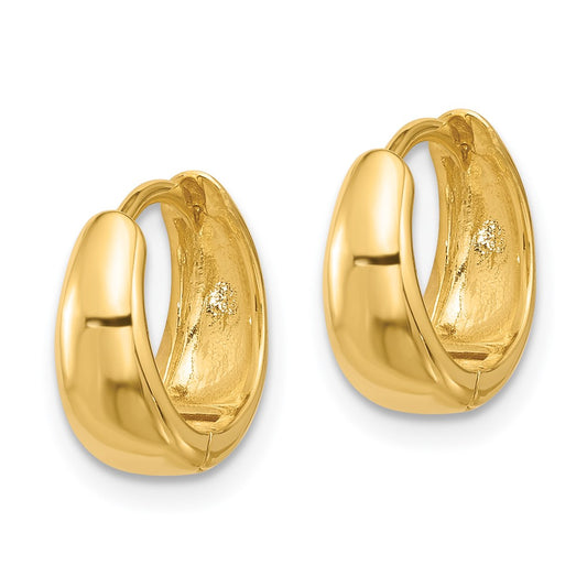 Yellow Gold-plated Sterling Silver 12x5mm Huggie Hoop Earrings