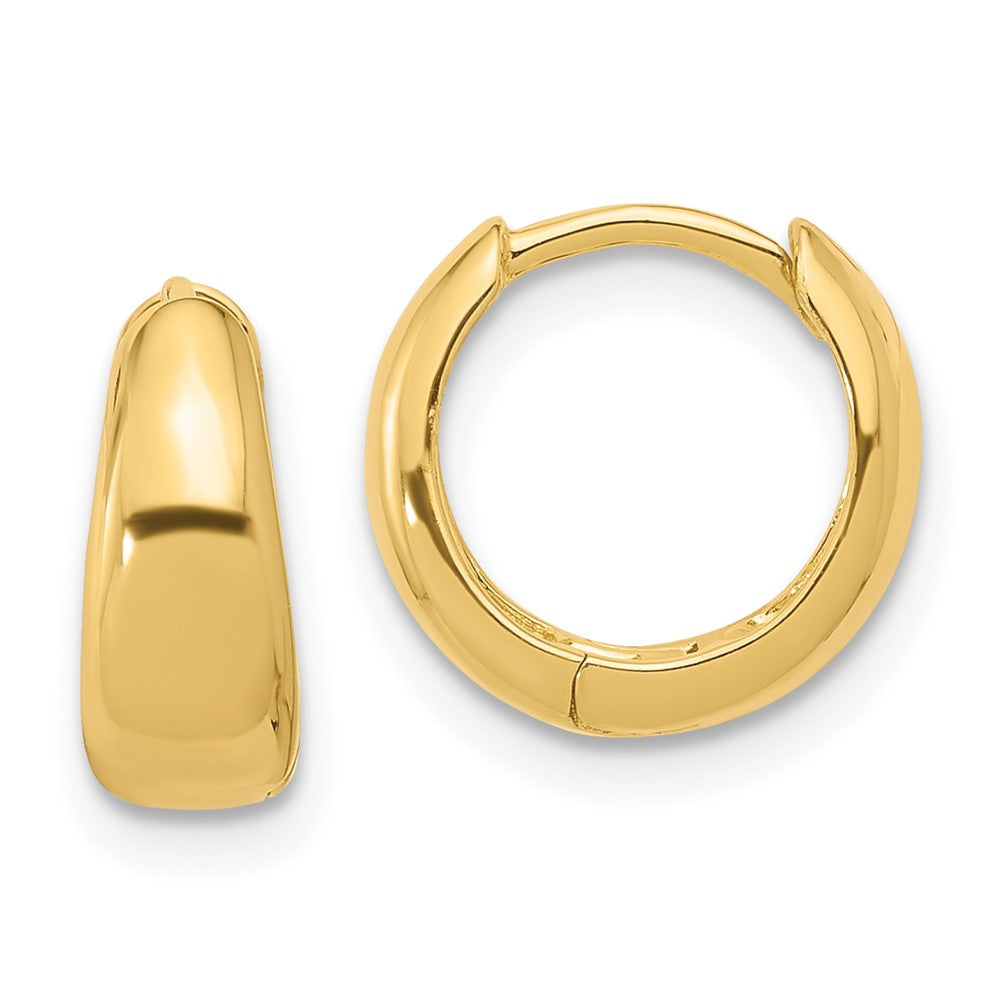 Yellow Gold-plated Sterling Silver 12x5mm Huggie Hoop Earrings