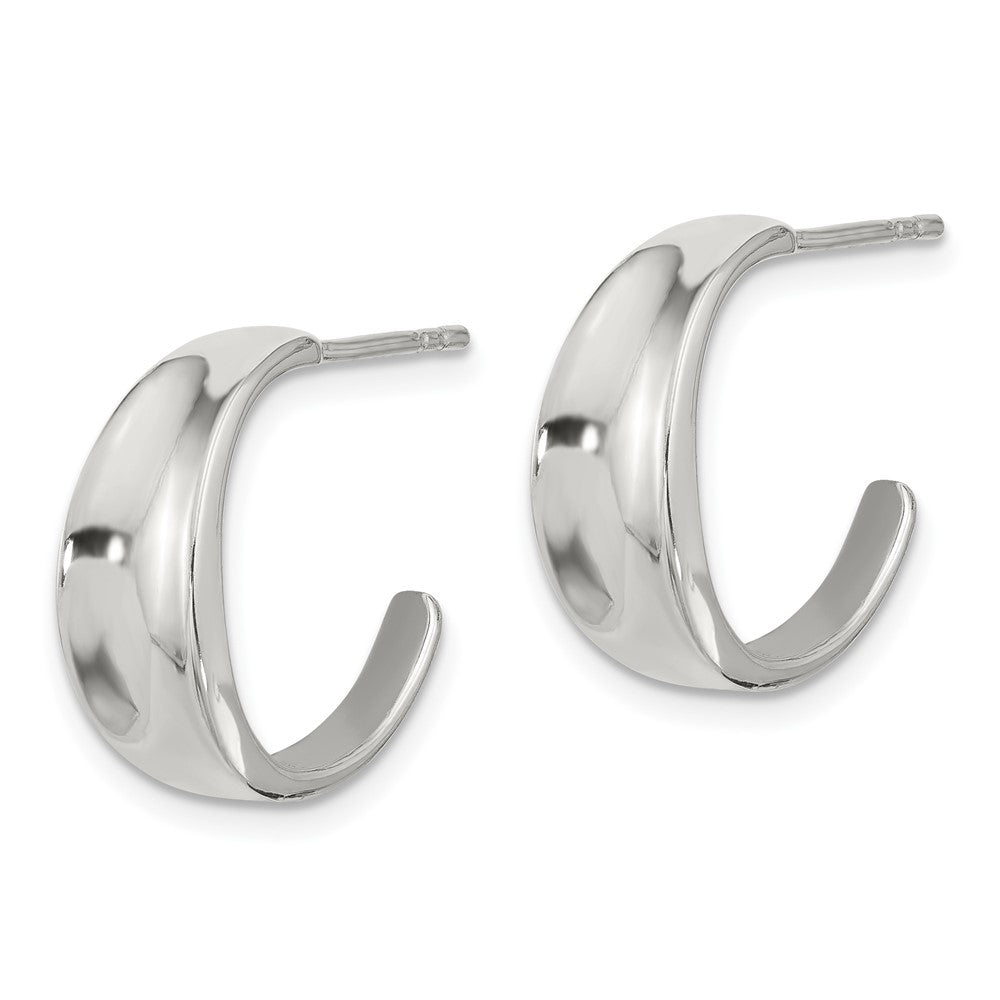 Sterling Silver Polished C-Shape Concave Post Earrings