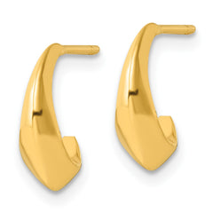 Yellow Gold-plated Sterling Silver Polished J-Hoop Post Earrings