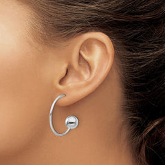 Sterling Silver Ball Hoop Post Earrings