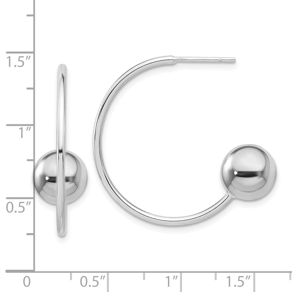 Sterling Silver Ball Hoop Post Earrings