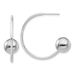 Sterling Silver Ball Hoop Post Earrings