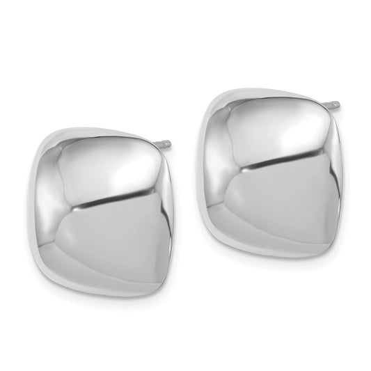 Rhodium-plated Sterling Silver Polished Square Post Earrings