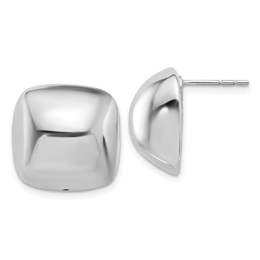 Rhodium-plated Sterling Silver Polished Square Post Earrings