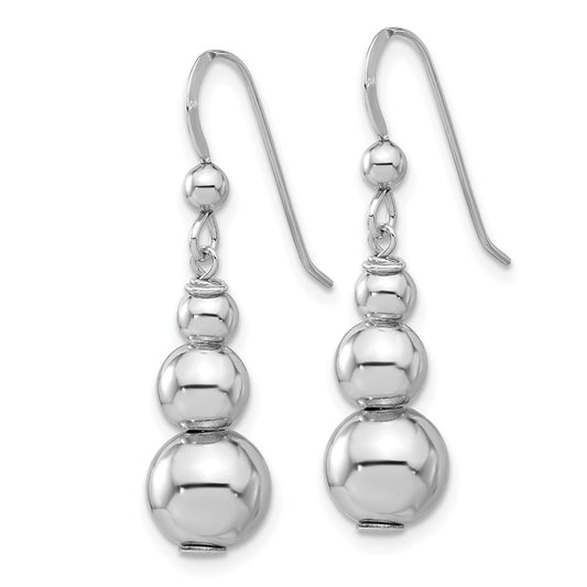 Sterling Silver Graduated Beads Dangle Earrings