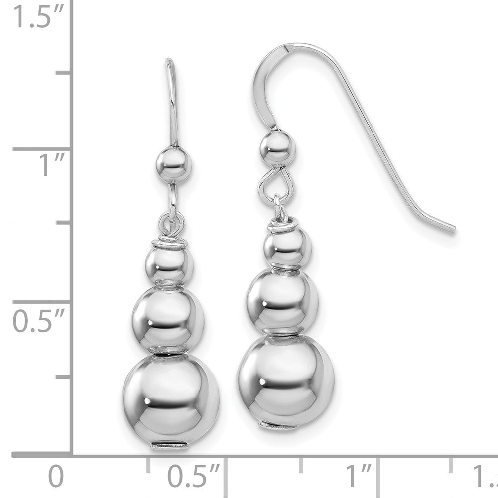 Sterling Silver Graduated Beads Dangle Earrings