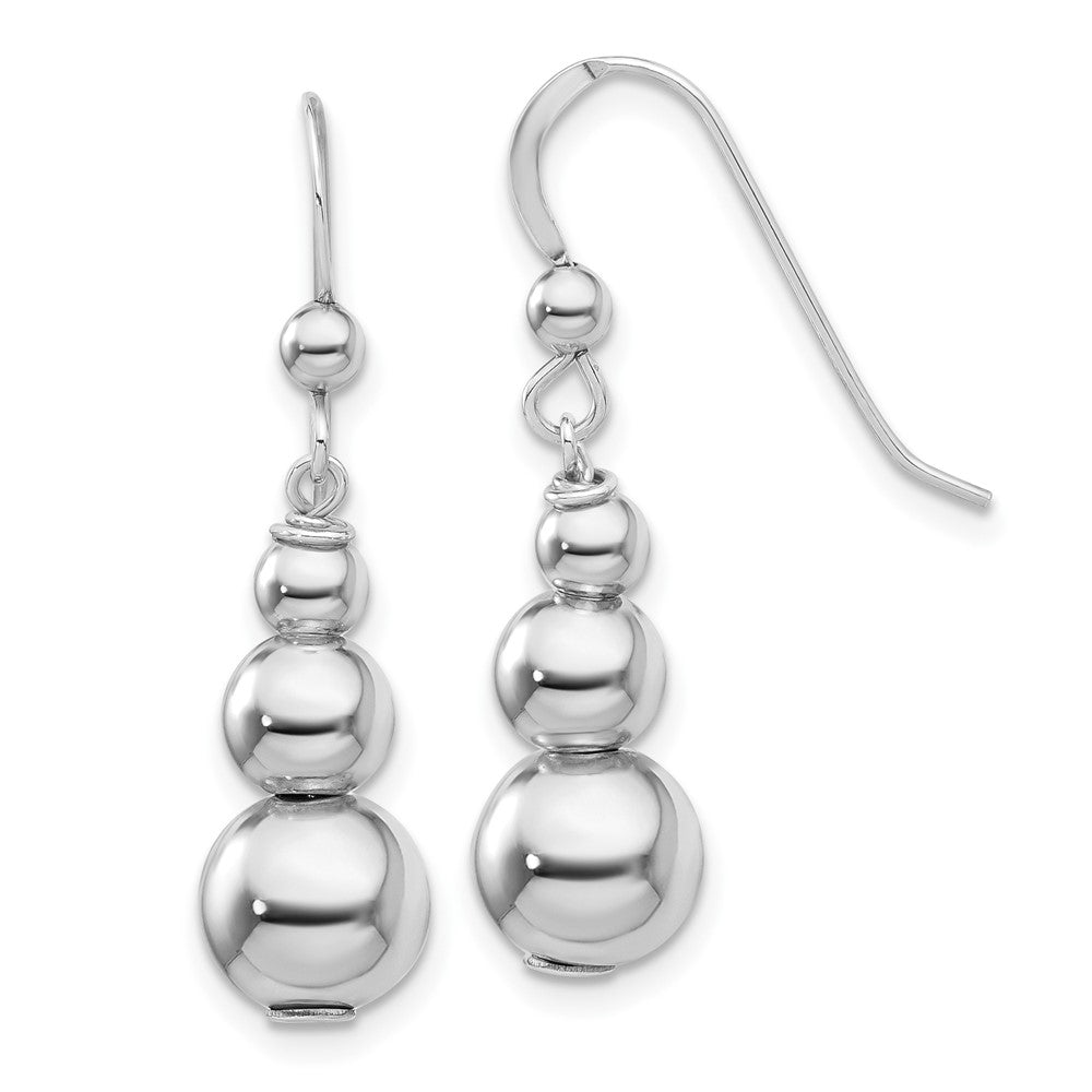 Sterling Silver Graduated Beads Dangle Earrings