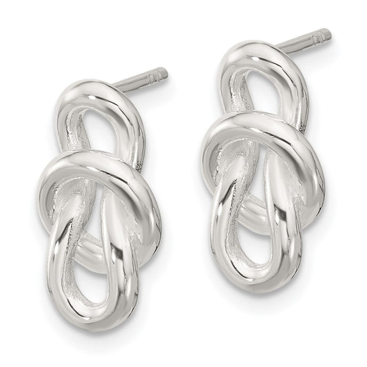 Sterling Silver Polished Fancy Knot Post Earrings