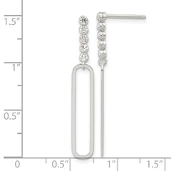 Sterling Silver E-coated CZ Post Dangle Earrings