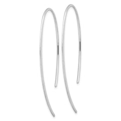 Rhodium-plated Sterling Silver Brushed and Lasered Threader Earrings