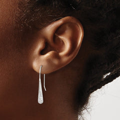 Sterling Silver Polished CZ Drop Dangle Earrings