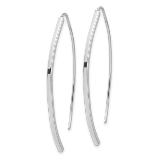 Sterling Silver Polished Threader Bar Earrings