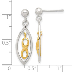 Sterling Silver and Gold-tone Infinity Drop Dangle Post Earrings