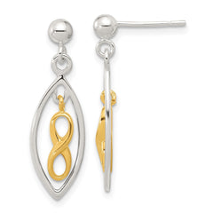 Sterling Silver and Gold-tone Infinity Drop Dangle Post Earrings