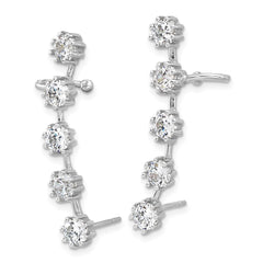 Sterling Silver CZ Ear Cuff and Post Earrings