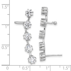 Sterling Silver CZ Ear Cuff and Post Earrings