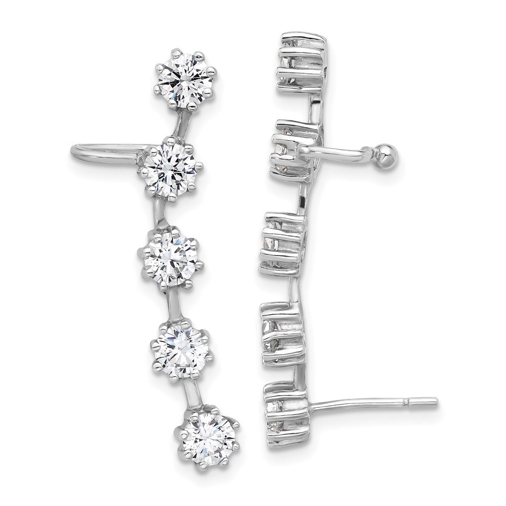 Sterling Silver CZ Ear Cuff and Post Earrings