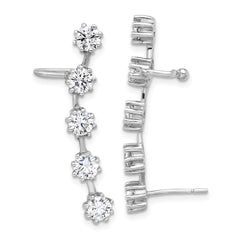 Sterling Silver CZ Ear Cuff and Post Earrings