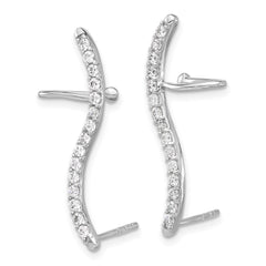 Sterling Silver CZ Ear Cuff and Post Earrings