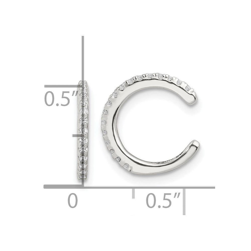 Sterling Silver E-Coating CZ Pair of 2 Ear Cuffs