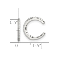 Sterling Silver E-Coating CZ Pair of 2 Ear Cuffs