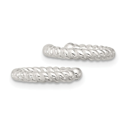 Sterling Silver E-Coating Textured Twist Pair of 2 Ear Cuffs