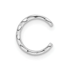 Rhodium-plated Sterling Silver Polished Criss-cross Design Single Cuff Earr