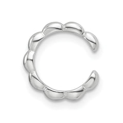 Rhodium-plated Sterling Silver Polished Single Cuff Earrings