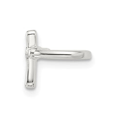 Sterling Silver E-coated with CZ Cross 1 Single Individual Ear Cuff