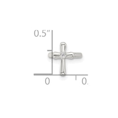 Sterling Silver E-coated with CZ Cross 1 Single Individual Ear Cuff