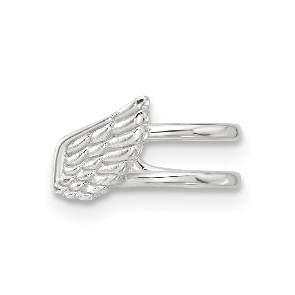 Sterling Silver E-coated Wing 1 Single Individual Ear Cuff