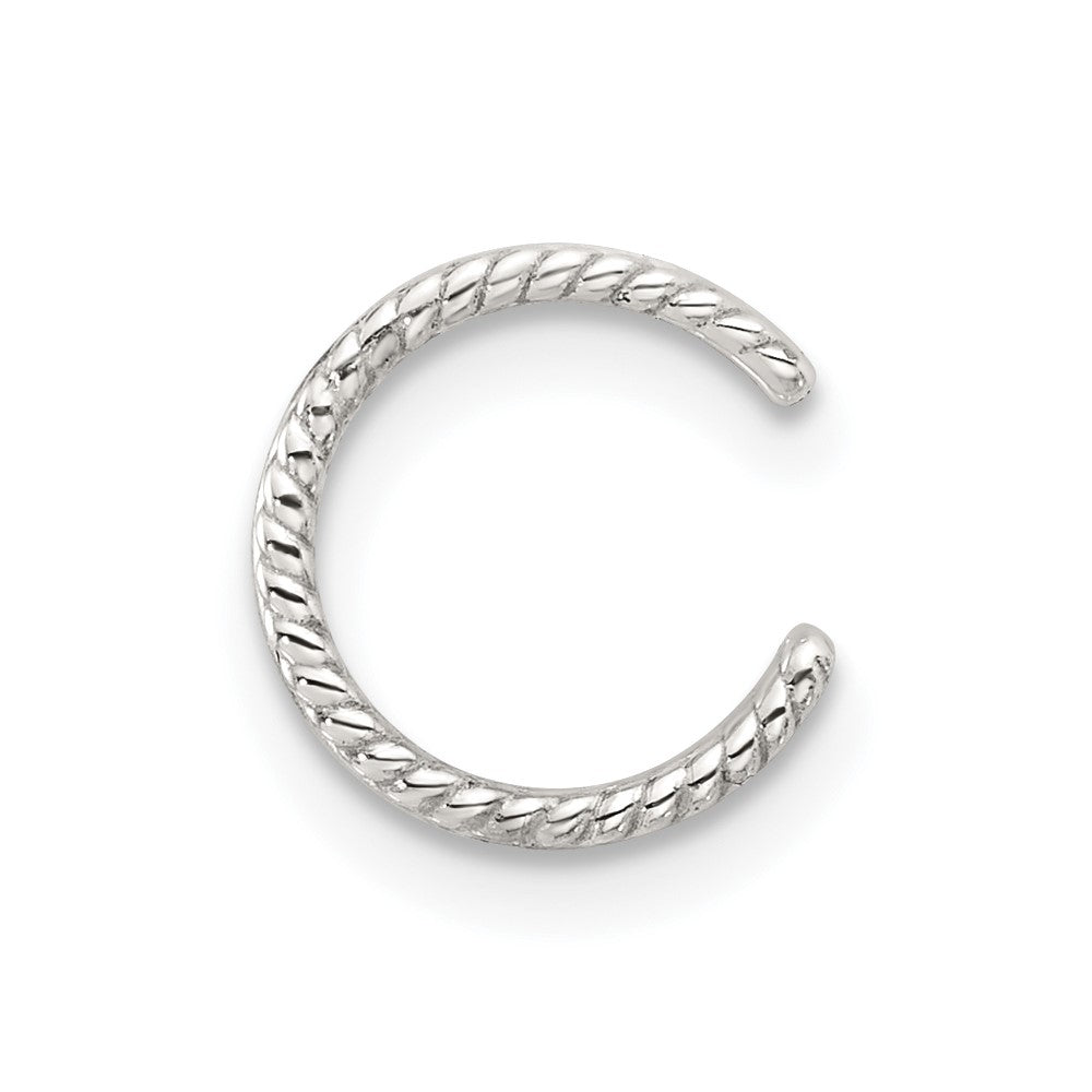 Sterling Silver E-coated Textured Edge 1 Single Individual Ear Cuff