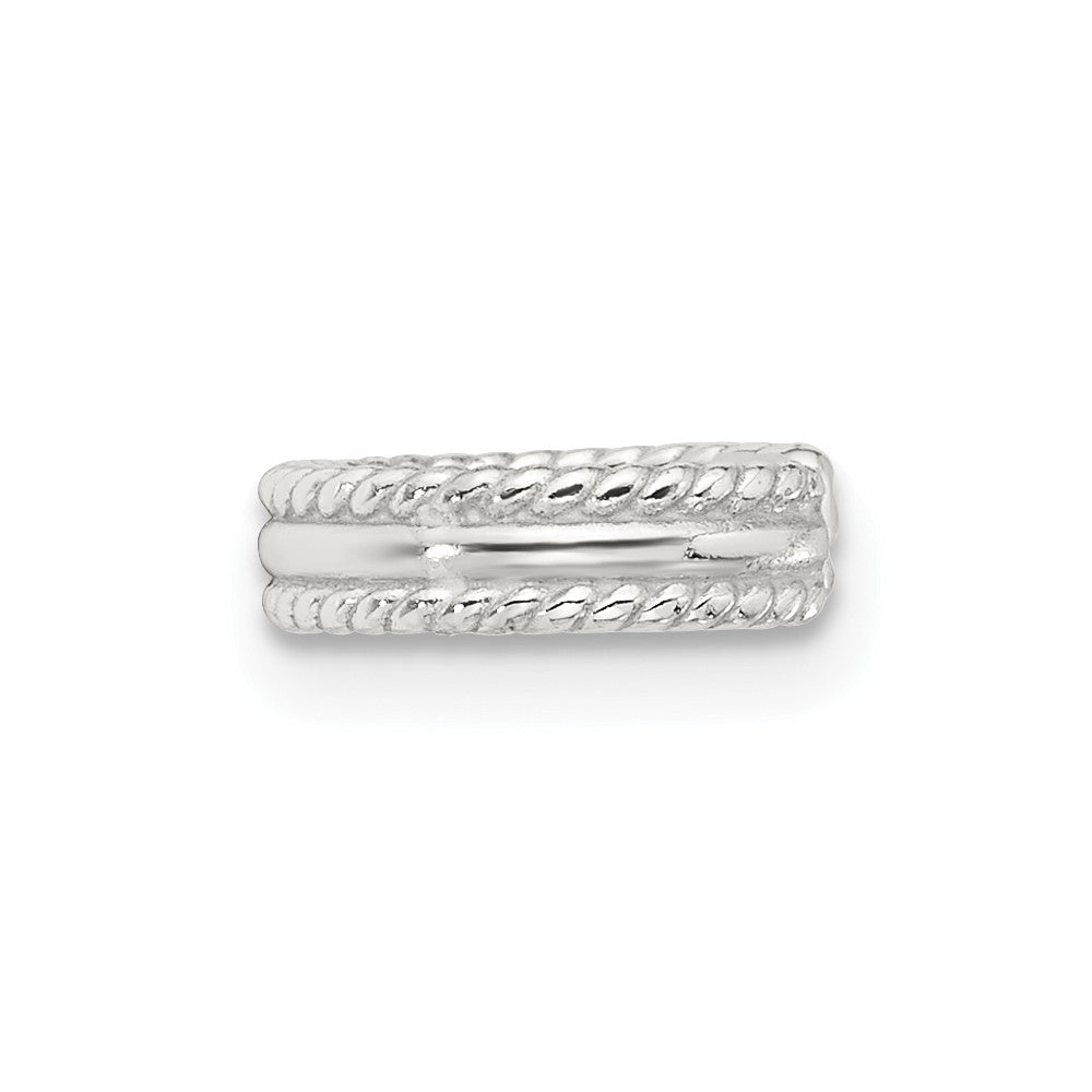 Sterling Silver E-coated Textured Edge 1 Single Individual Ear Cuff
