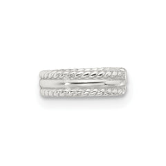 Sterling Silver E-coated Textured Edge 1 Single Individual Ear Cuff