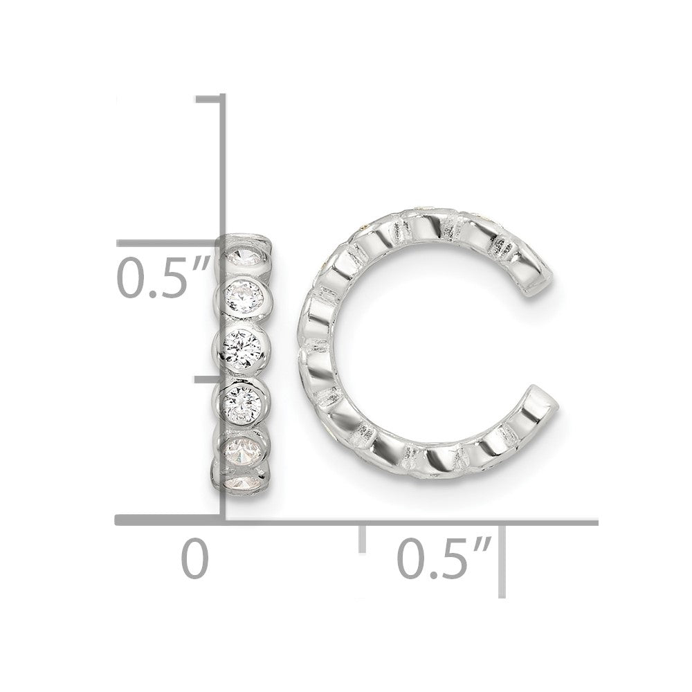 Sterling Silver E-Coating CZ Pair of 2 Ear Cuffs