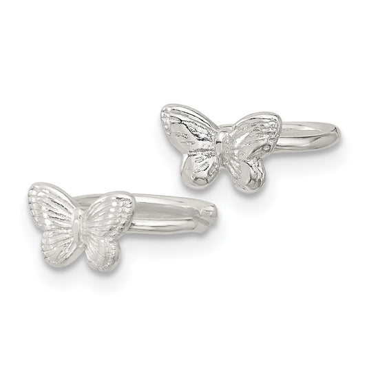 Sterling Silver E-Coating Butterfly Pair of 2 Ear Cuffs