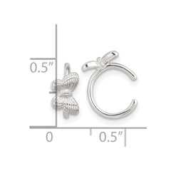 Sterling Silver E-Coating Butterfly Pair of 2 Ear Cuffs