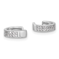 Rhodium-plated Sterling Silver CZ Pair of 2 Ear Cuffs