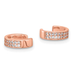 Rose Gold-plated Sterling Silver CZ Pair of 2 Ear Cuffs