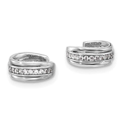 Rhodium-plated Sterling Silver CZ Pair of 2 Ear Cuffs