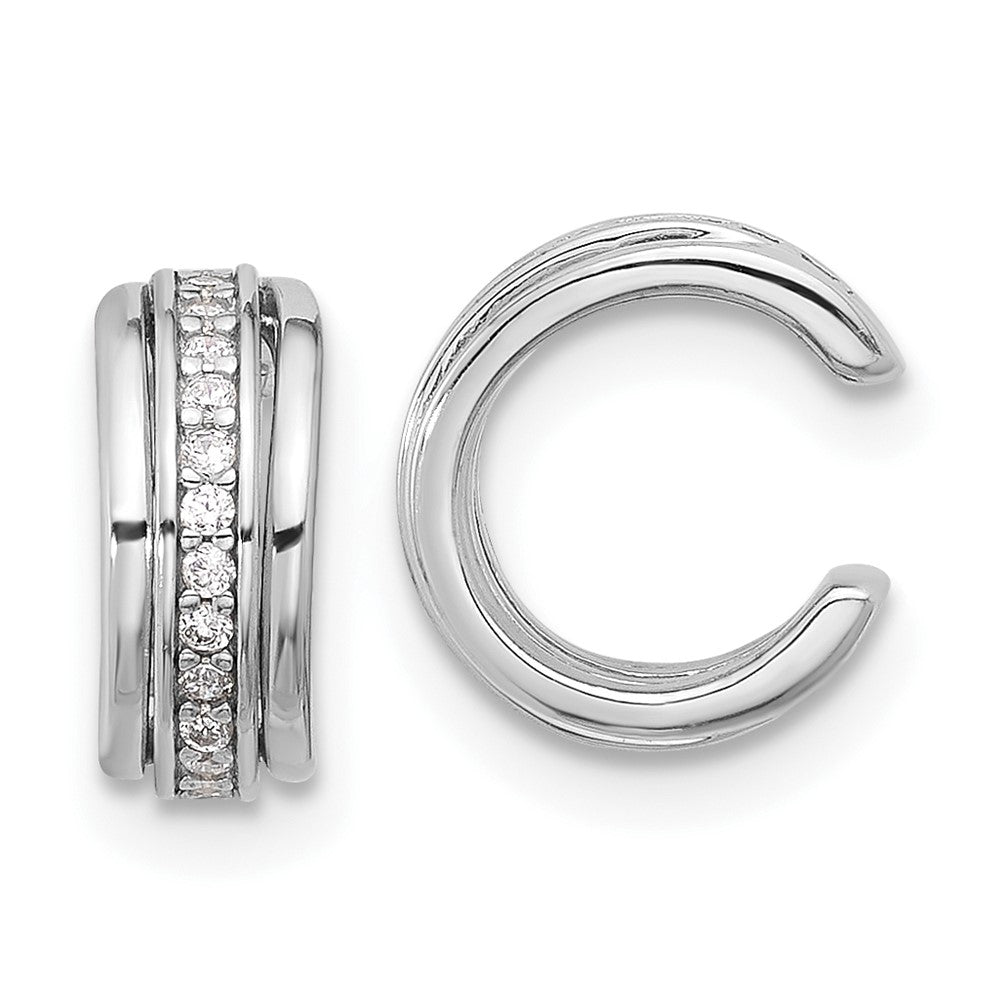 Rhodium-plated Sterling Silver CZ Pair of 2 Ear Cuffs