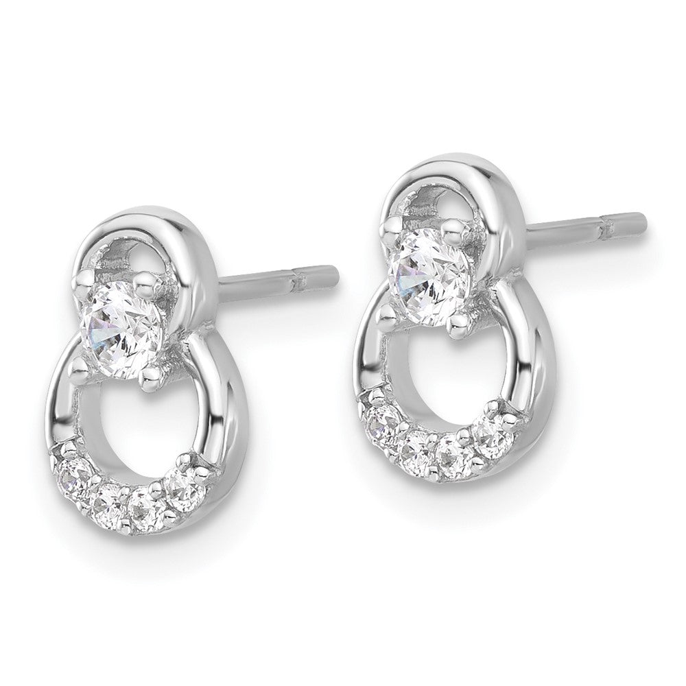 Sterling Silver Fancy CZ Post Earrings