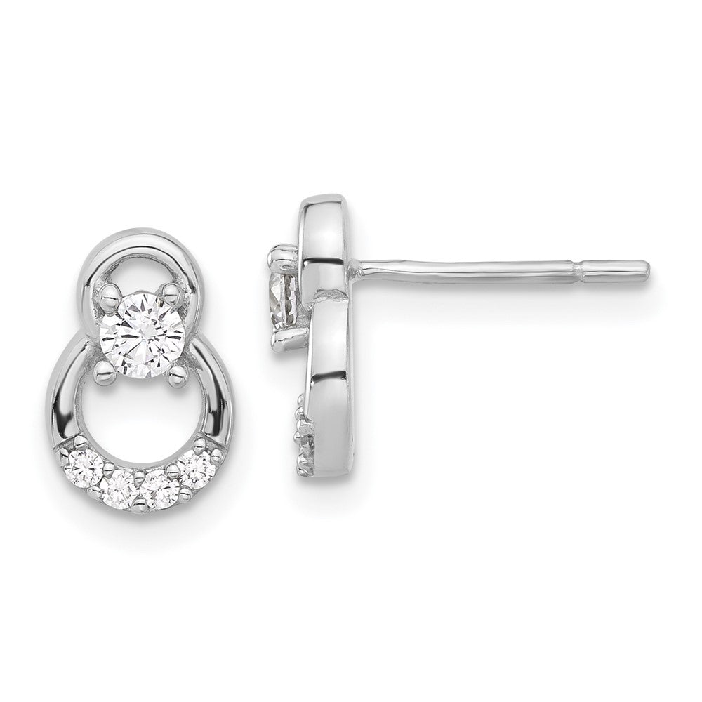 Sterling Silver Fancy CZ Post Earrings