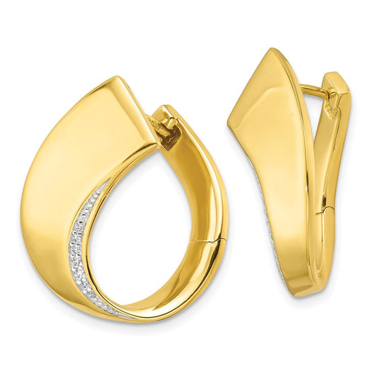 Yellow Gold-plated Sterling Silver Polished Fancy CZ Earrings