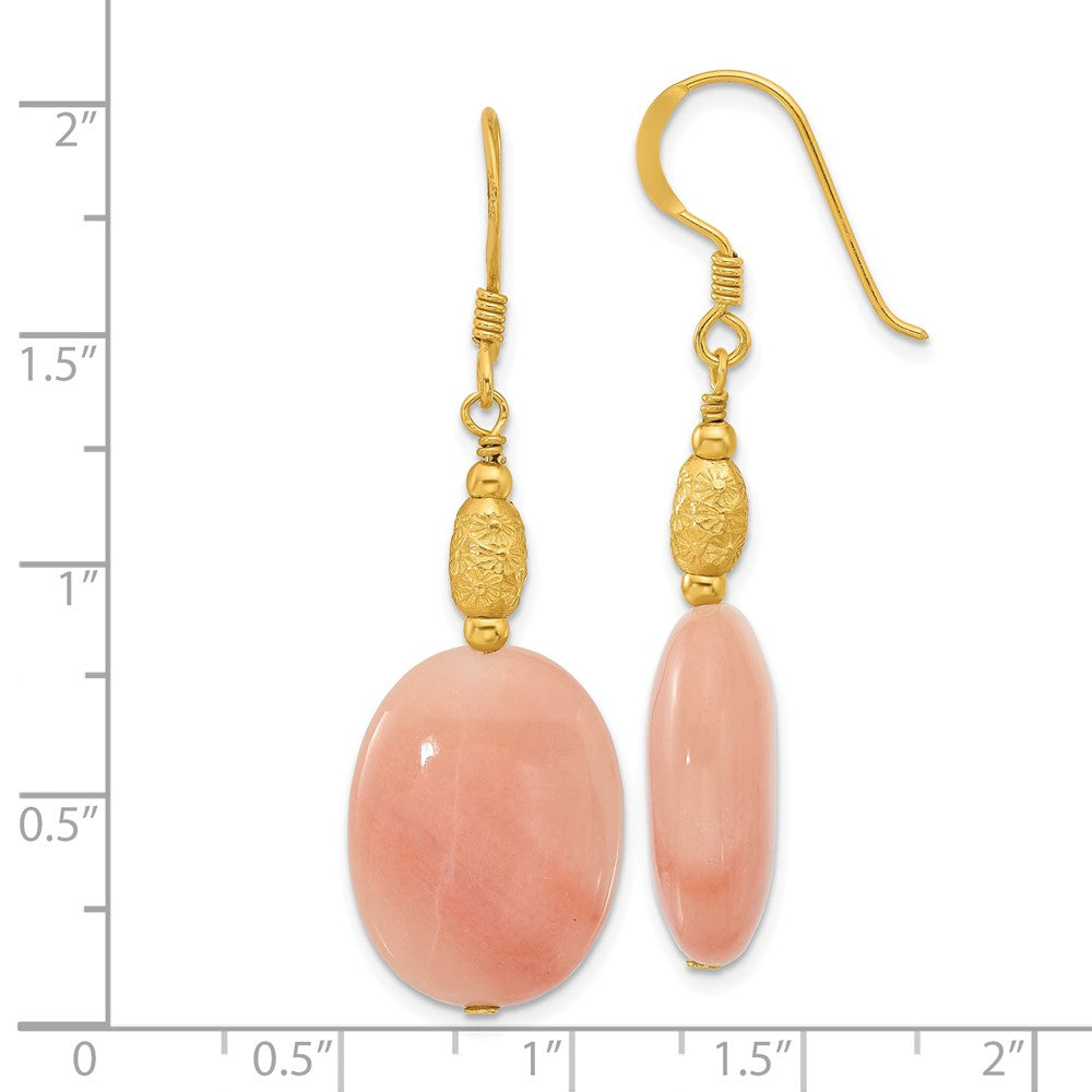 Yellow Gold-plated Sterling Silver Red Aventurine Dangle Earrings