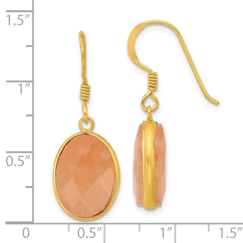 Yellow Gold-plated Sterling Silver Red Aventurine Dangle Earrings