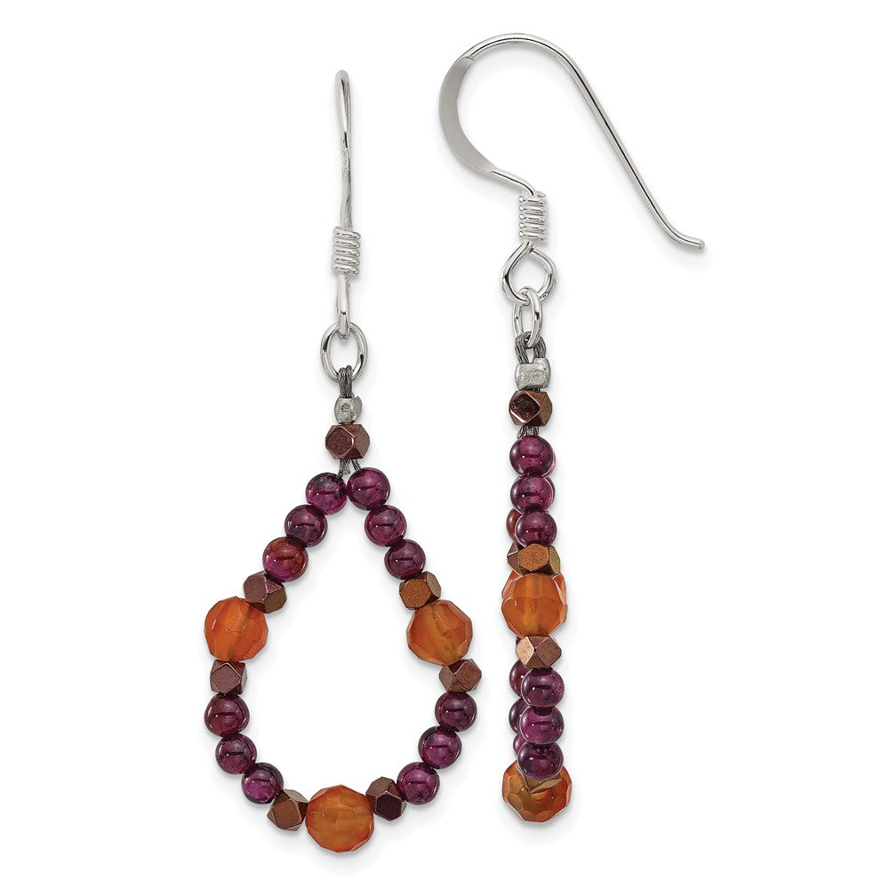 Sterling Silver Carnelian, Garnet and Hematite Earrings